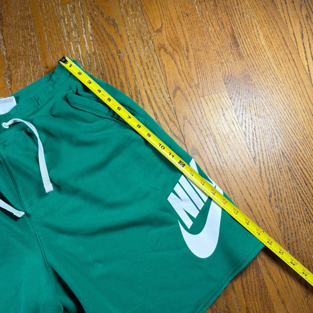 Nike Sportswear French Terry Shorts Green Futura Logo Raw Hem DX0502-365 Mens XL - Picture 4 of 11